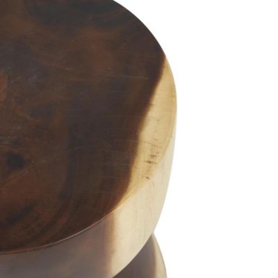Image showing  Wood Handmade Hourglass Side End Accent Table with Natural Wood Grain