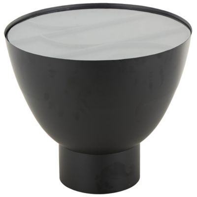 Image showing  Metal Geometric Side End Accent Table with Glass Tabletop and Elevated Base