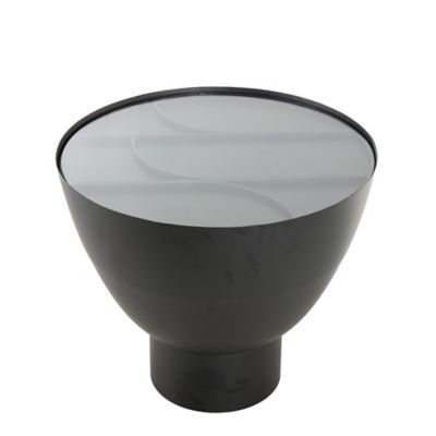 Image showing  Metal Geometric Side End Accent Table with Glass Tabletop and Elevated Base