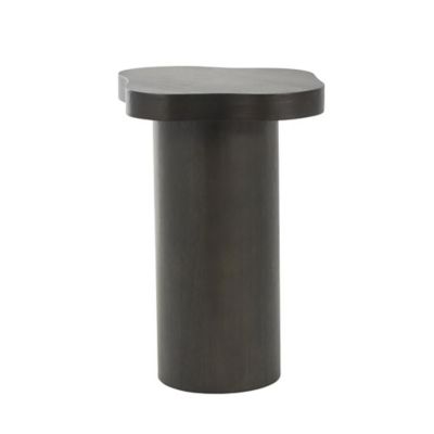 Image showing  Wood Pedestal Side End Accent Table with Rounded Square Top