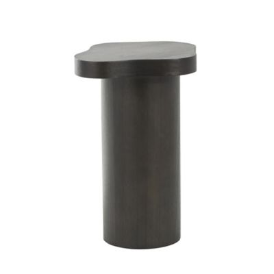 Image showing  Wood Pedestal Side End Accent Table with Rounded Square Top