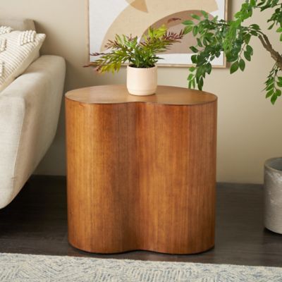 Harper & Willow Wood Heart Inspired Side End Accent Table
