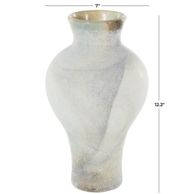 Image showing  Glass Distressed Decorative Vase with Blue and Tan Texturing
