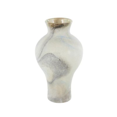 Image showing  Glass Distressed Decorative Vase with Blue and Tan Texturing