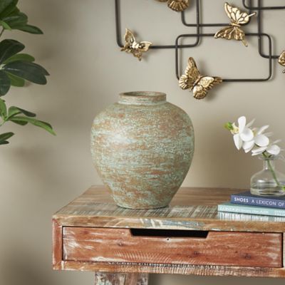 Harper & Willow Antique Style Ceramic with Patina Finish Decorative Vase