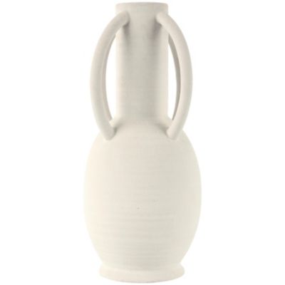 Image showing 7 th Harper & Willow Ceramic Textured Decorative Vase with 4 Handles