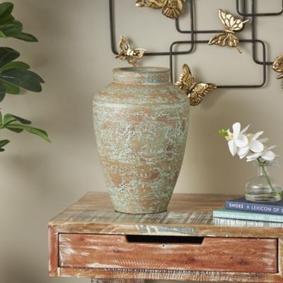 Harper & Willow Ceramic Antique Style Textured Patina Small Decorative Vase