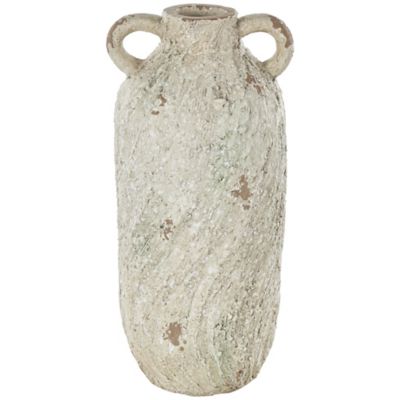 Image showing  Magnesium Oxide Antique Textured Amphora Decorative Vase with 2 Small Handles