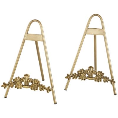 Image showing  Metal Arched Foldable Leaf Display Easel with Vine Emblem