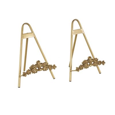 Image showing  Metal Arched Foldable Leaf Display Easel with Vine Emblem
