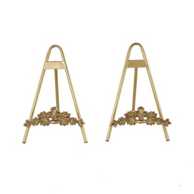 Image showing  Metal Arched Foldable Leaf Display Easel with Vine Emblem
