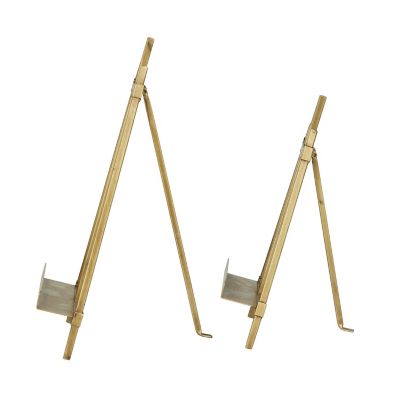Image showing  Gold Metal Display Easel with Foldable Stand
