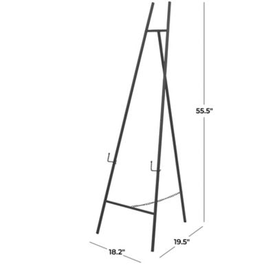 Image showing  Black Metal Tall Adjustable Floor 3 Tier Display Easel with Chain Support