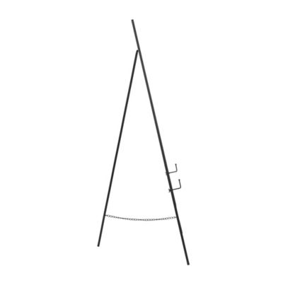 Image showing  Black Metal Tall Adjustable Floor 3 Tier Display Easel with Chain Support