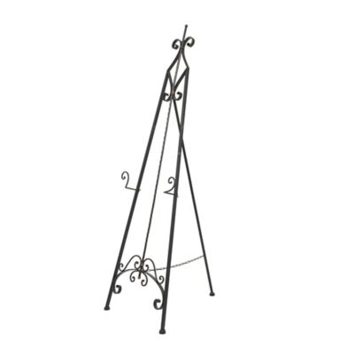 Image showing  Metal Tall Adjustable Scroll Display Easel with Gold Accents