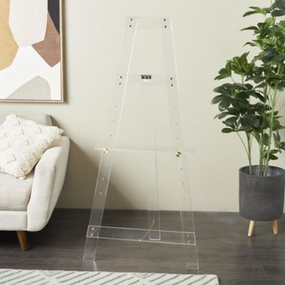 Image showing  Acrylic Plastic Adjustable 7 Tier Display Easel with Gold Metal Hardware and Chain Support