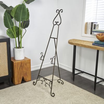 Harper & Willow Metal Adjustable 2 Tier Scroll Display Easel with Chain Support