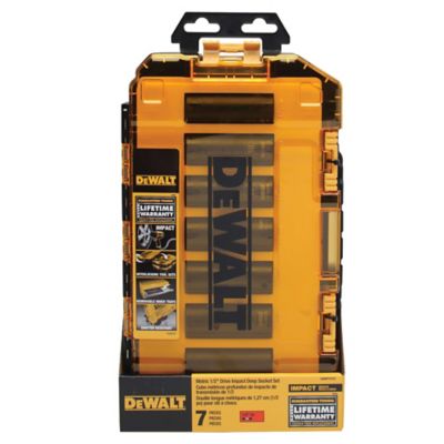 DEWALT 7 pc. MM 1/2 in. Drive Deep Well Impact Socket Set
