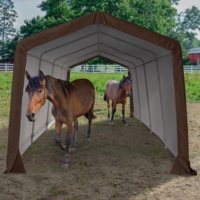 ShelterLogic 10 x 20 x 8 ft. 3-in-1 Run-in Shelter Brown