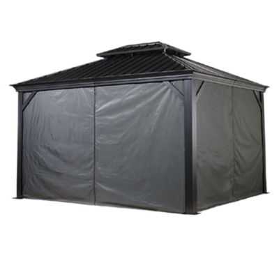 Image showing  Grey Curtains for Monaco Gazebo, 10 ft. x 10 ft.