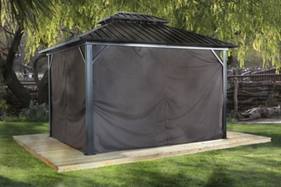 Sojag Brown Curtains for Genova Gazebo, 12 ft. x 14 ft., Poly