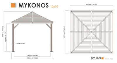 Image showing 6 th Sojag Mykonos 10 ft. x 10 ft. Gazebo
