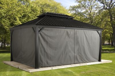 Image showing 4 th Sojag Grey Curtains for Monaco/Messina/Mykonos Gazebos, 12 ft. x 16 ft., Spun Polyester, Outdoor Shades