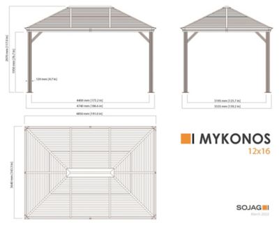 Image showing 6 th Sojag Mykonos 12 ft. x 16 ft. Gazebo