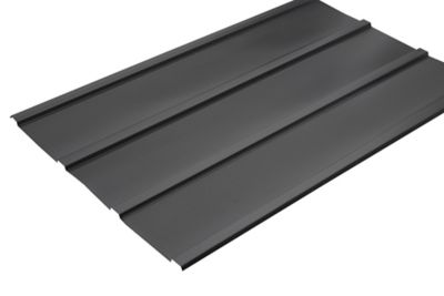 Image showing  Set of 8 Galvanized Corrugated Steel Roof Panels for DIYShed, Garage, Carport, and Mobile Home Projects Charcoal