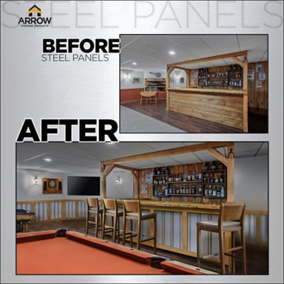 Image showing  Set of 8 Galvanized Corrugated Steel Roof Panels for DIYShed, Garage, Carport, and Mobile Home Projects Charcoal