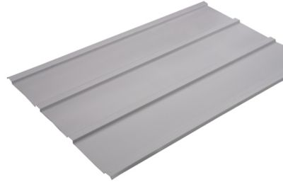 Image showing  Set of 8 Galvanized Corrugated Steel Roof Panels for DIY Shed, Garage, Carport, and Mobile Home Projects Flute Grey