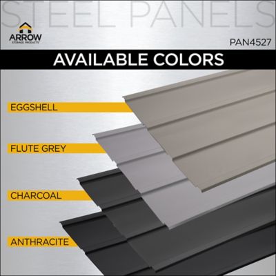 Image showing  Set of 8 Galvanized Corrugated Steel Roof Panels for DIY Shed, Garage, Carport, and Mobile Home Projects Flute Grey