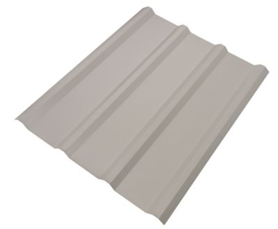 Image showing  Set of 5 Galvanized Corrugated Steel Panels for DIY Roof or Wall Projects Eggshell