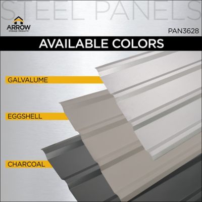 Image showing  Set of 5 Galvanized Corrugated Steel Panels for DIY Roof or Wall Projects Eggshell