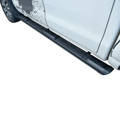 Black Horse Off Road Peak Running Boards Black 05-22 Nissan Frontier Crew Cab.