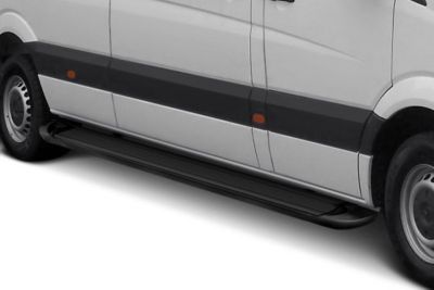 Image showing  Transporter Running Boards Black 01-25 Chevy Silverado 1500 Crew Cab