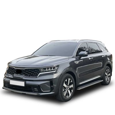 Black Horse Off Road Exceed Running Boards Black Silver 24-25 Hyundai Santa Fe