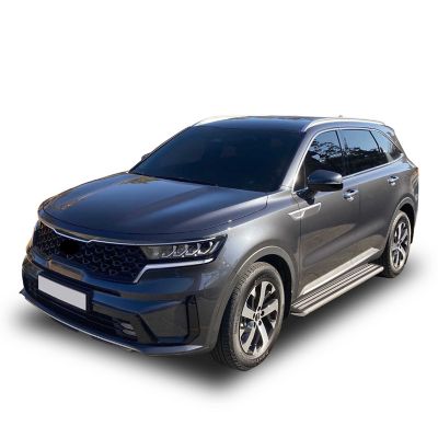 Image showing  Exceed Running Boards Black Silver 24-25 Hyundai Santa Fe