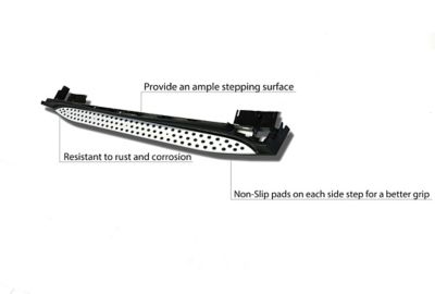 Image showing  OEM Replica Running Boards Silver Black 13-25 Mercedes GL350