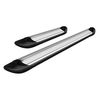 Black Horse Off Road Transporter Running Boards Silver 02-25 Ford E-150