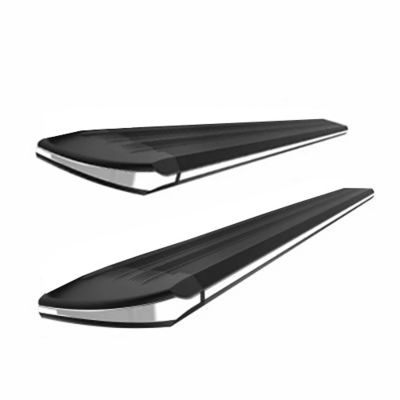 Image showing 1 th Black Horse Off Road Exceed Running Boards Black Silver 01-25 Chevy Silverado 1500 Crew Cab