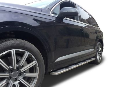 Image showing  OEM Replica Running Boards Silver Black 16-25 Audi Q7