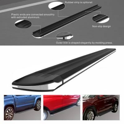 Image showing 6 th Black Horse Off Road Exceed Running Boards Black Silver 06-25 Toyota Rav4