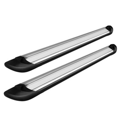 Black Horse Off Road Transporter Running Boards Silver 05-25 Toyota Tacoma Extended Cab