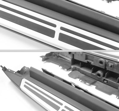 Image showing  OEM Replica Running Boards Silver Black 19-25 BMW X5