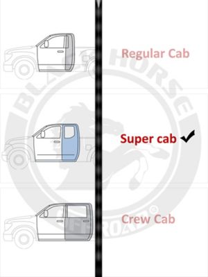 Image showing 4 th Black Horse Off Road Peak Running Boards Black 15-25 Ford F-150 SuperCrew