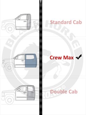 Image showing 6 th Black Horse Off Road Premium Running Boards Black Silver 22-25 Toyota Tundra CrewMax
