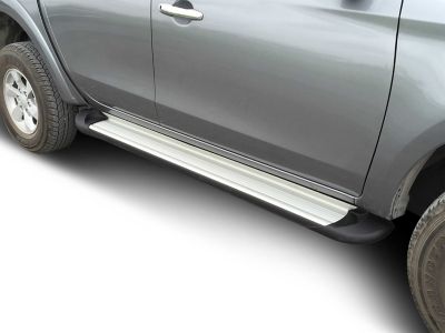 Image showing  Transporter Running Boards Silver 10-25 Dodge Ram 2500 Mega Cab