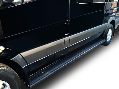Image showing  Commercial Running Boards Black 97-25 Chevy Express 1500