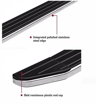 Image showing 6 th Black Horse Off Road Premium Running Boards Black Silver 18-25 Volkswagen Atlas